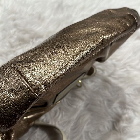 Coach Poppy Jazzy Metallic Gold 2 Way Crossbody And Shoulder Bag - Picture 5 of 16